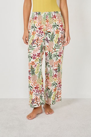 Pantaloni capri Tilio - Bianco e arancione