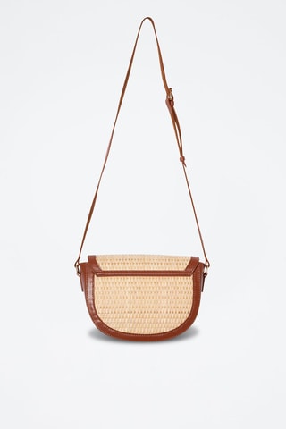 Sac bandoulière en cuir Vintage St Tropez - Marron et écru