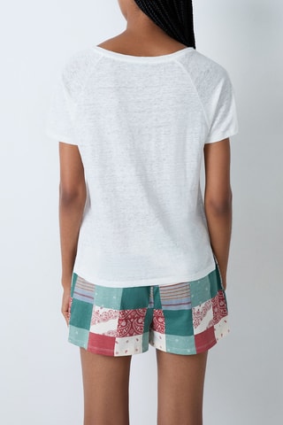T-shirt in lino Josie -  Ecrù