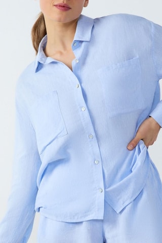 Camicia in lino Isame - Celeste