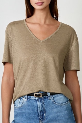 T-shirt in lino Essentiel - Kaki
