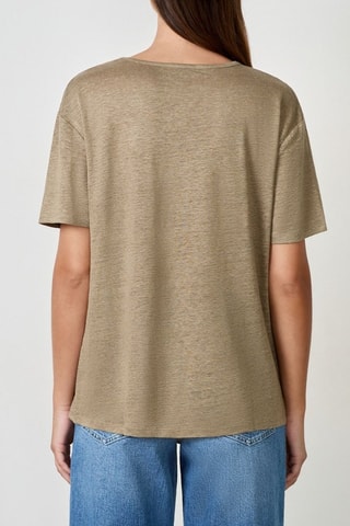 T-shirt in lino Essentiel - Kaki