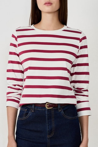 T-shirt Indispensables - Bianco e bordeaux