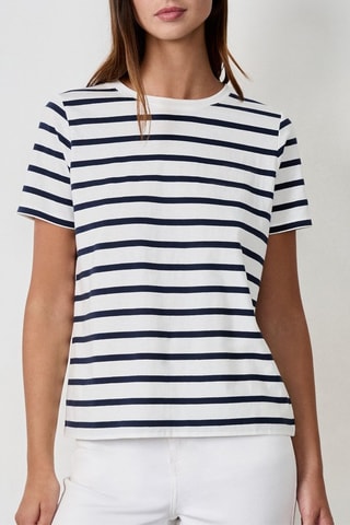 T-shirt Indispensables - Blanc et bleu marine