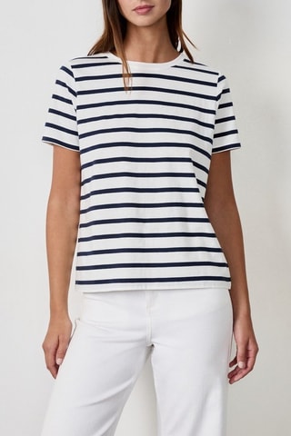 T-shirt Indispensables - Blanc et bleu marine