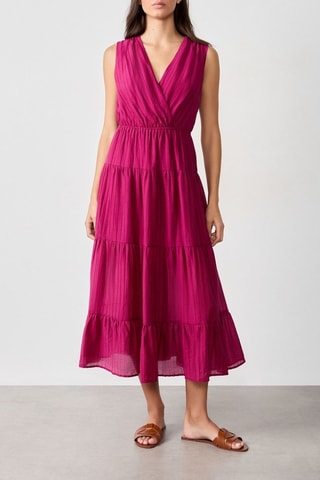 Abito con volant Vintage St Tropez - Fucsia