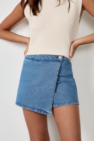 Gonna shorts in jeans French Girl Era - Cobalto