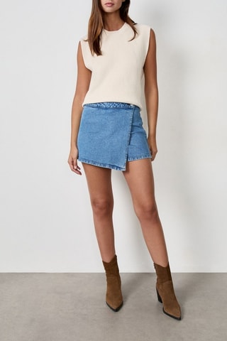 Gonna shorts in jeans French Girl Era - Cobalto