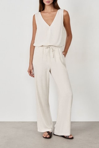Pantaloni a vita alta Timeless Summer - Ecrù
