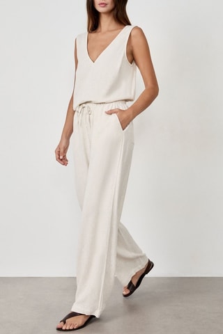 Pantaloni a vita alta Timeless Summer - Ecrù