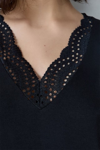 Camicia da notte Josephine - Nero