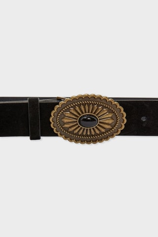 Cintura in crosta di pelle - Nero