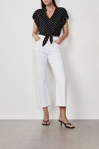Pantaloni a vita alta Doda - Bianco