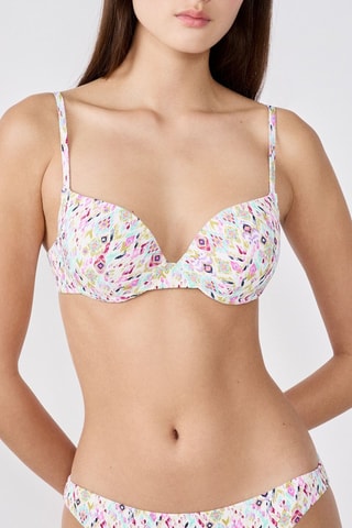 Reggiseno bikini Cadaques - Bianco e fucsia