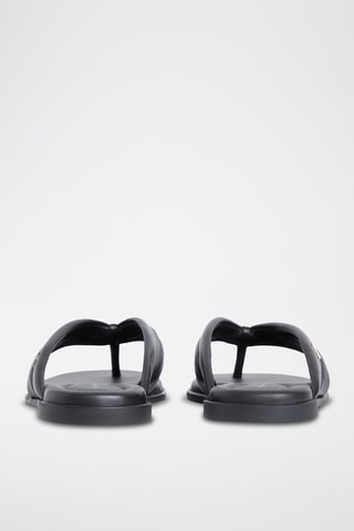 Chanclas de piel ovina - Negro