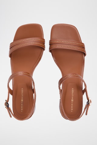 Sandalias de piel de tacón - Marrón