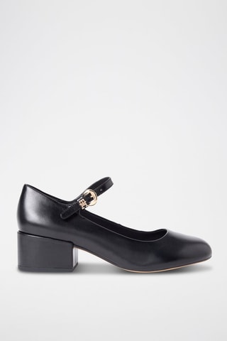 Babies de piel ovina napa de tacón - Negro
