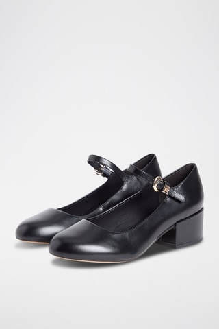 Babies de piel ovina napa de tacón - Negro