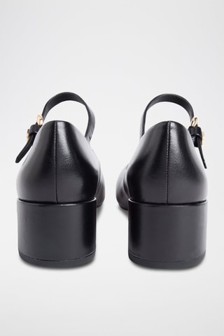 Babies de piel ovina napa de tacón - Negro