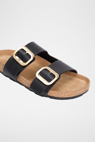 Mules en cuir nappa - Noir
