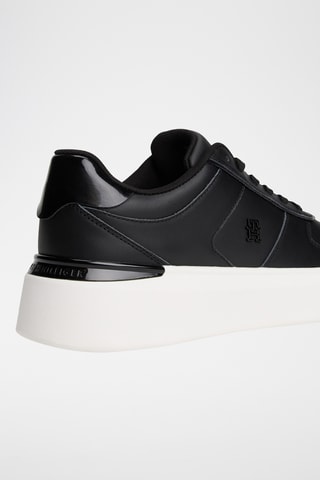 Baskets plateformes en cuir nappa - Noir