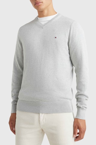 Jersey de algodón orgánico y cachemir - Gris
