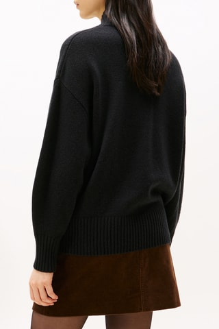 Jersey de lana y algodón orgánico - Negro