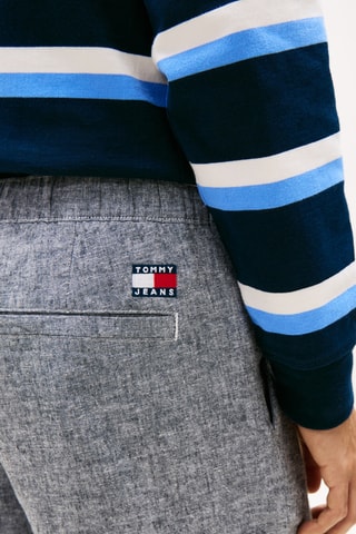 Pantalón chino de lino - Azul marino jaspeado