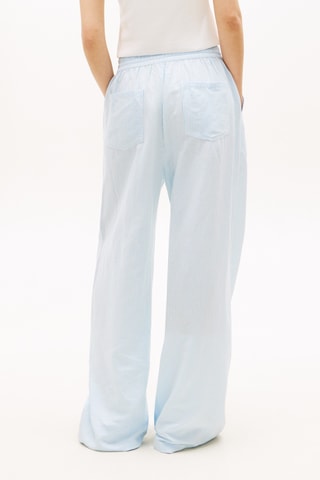 Pantalón loose de lino de tiro alto - Azul