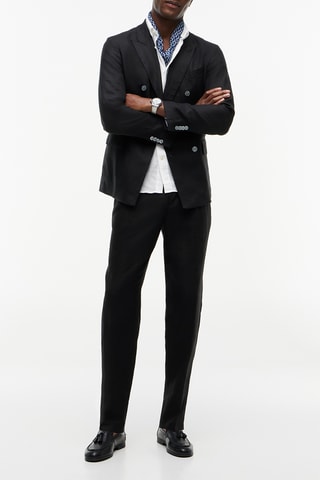 Pantalón tapered de lino Dressed Casual - Negro