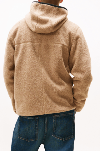 Veste polaire à capuche regular - Taupe