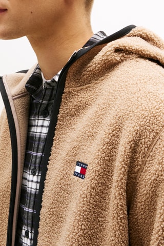 Veste polaire à capuche regular - Taupe