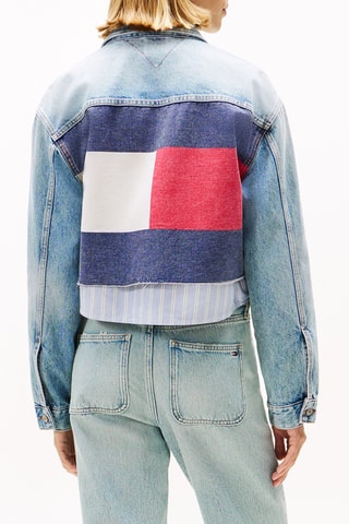 Veste courte en jean - Ciel