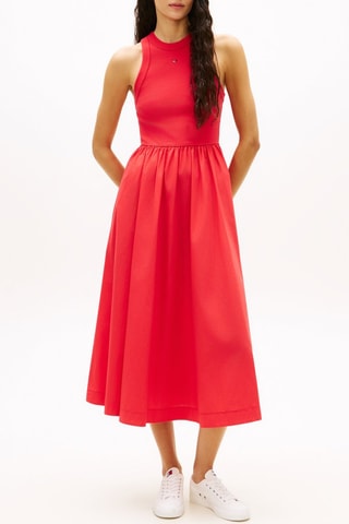 Vestido evasé slim fit - Rojo