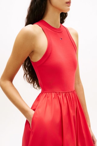 Vestido evasé slim fit - Rojo