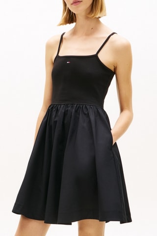 Vestido evasé slim fit - Negro