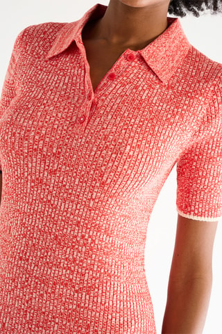 Vestido polo - Rojo jaspeado