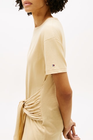 Vestido recto relaxed de algodón orgánico - Beige