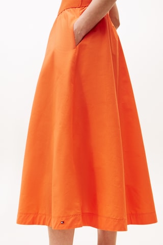 Vestido midi de algodón orgánico - Naranja