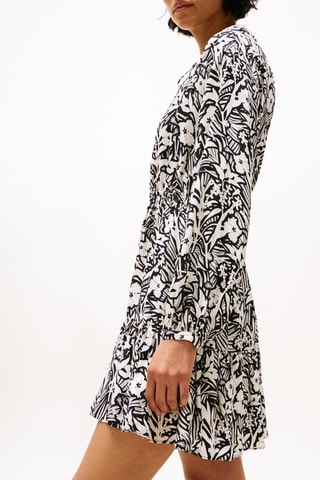 Vestido evasé - Blanco y negro