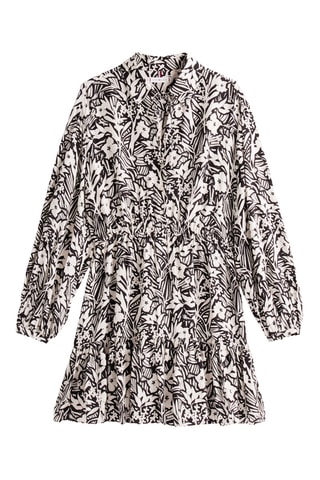 Vestido evasé - Blanco y negro