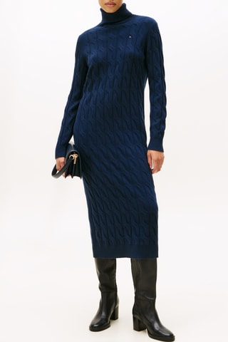 Vestido jersey de lana - Azul marino
