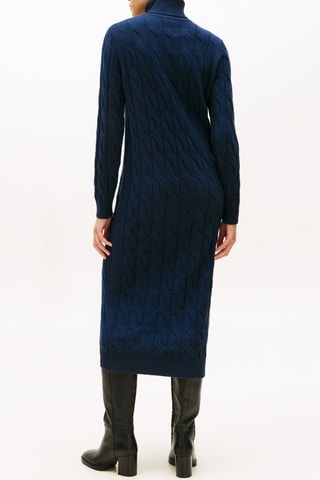 Vestido jersey de lana - Azul marino