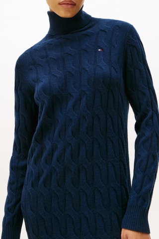 Vestido jersey de lana - Azul marino
