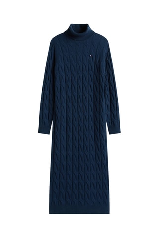 Vestido jersey de lana - Azul marino