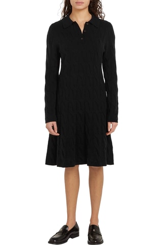 Vestido jersey de lana - Negro