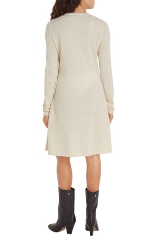 Vestido jersey de lana - Beige claro