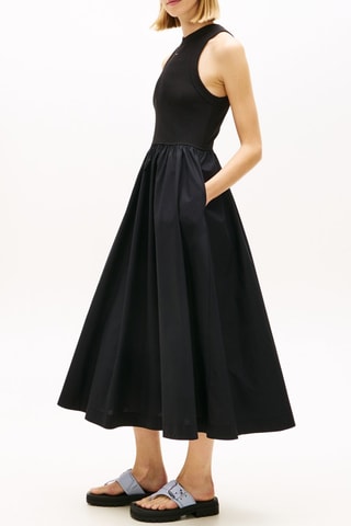 Vestido evasé slim fit - Negro