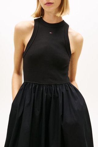 Vestido evasé slim fit - Negro