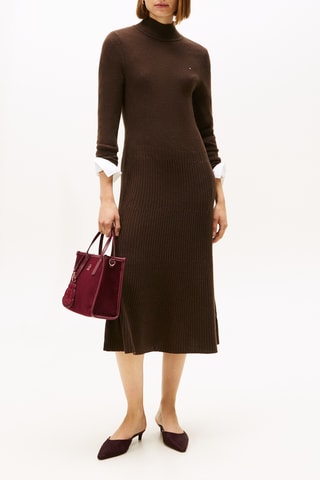 Vestido jersey de lana - Marrón oscuro